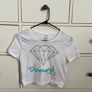 Cropped Diamond Supply Co T Shirt with Diamond Logo